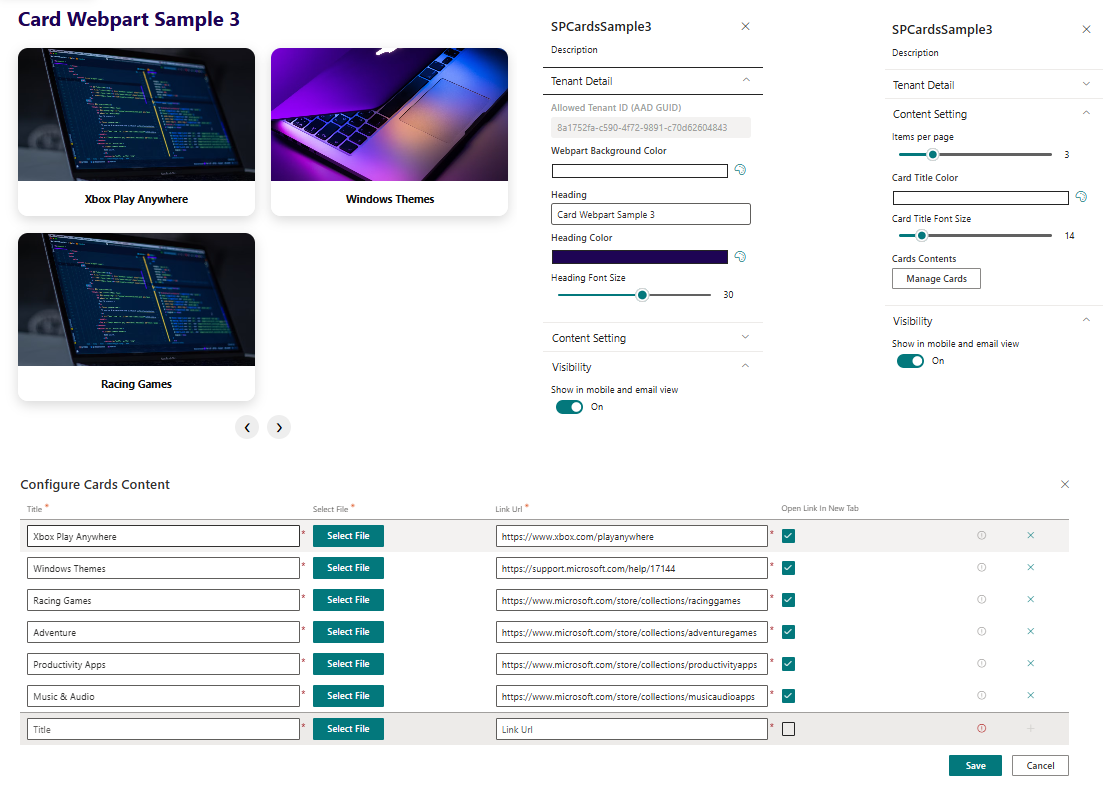 SharePoint Trending App SPFX Webpart Config